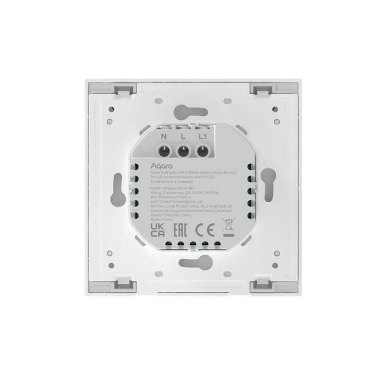 AQARA SMART WALL SINGLE SWITCH H1 (WITH NEUTRAL) ZIGBEE 3.0 WS-EUK03 4798 - Immagine 3
