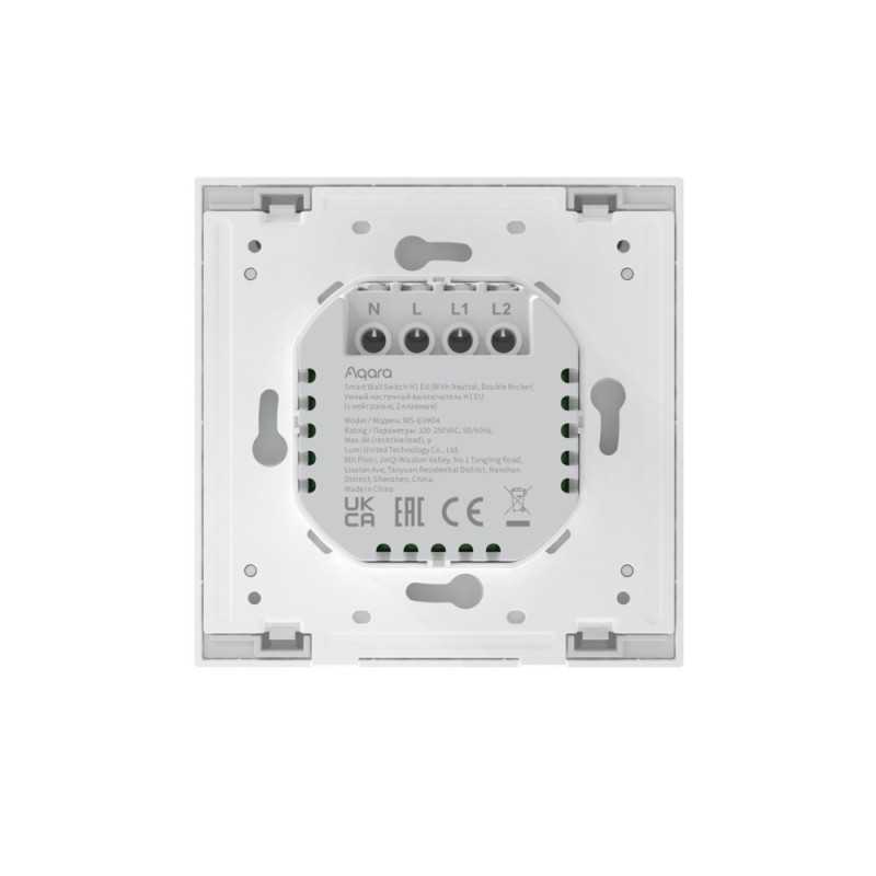 AQARA SMART WALL DOUBLE SWITCH H1 (WITH NEUTRAL) WS-EUK04 4804 - Immagine 3
