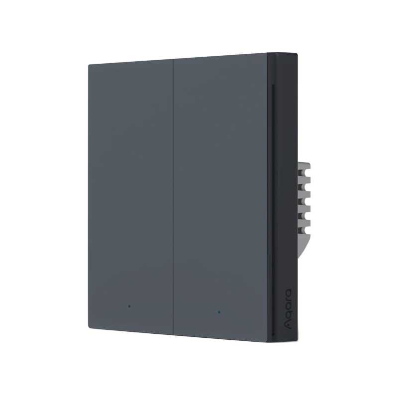 Aqara Smart Wall Switch H1 Gris | Interruptor de pared | Doble, sin neutro, Zigbee 3.0, EU, WS-EUK02-G - Imagen 2