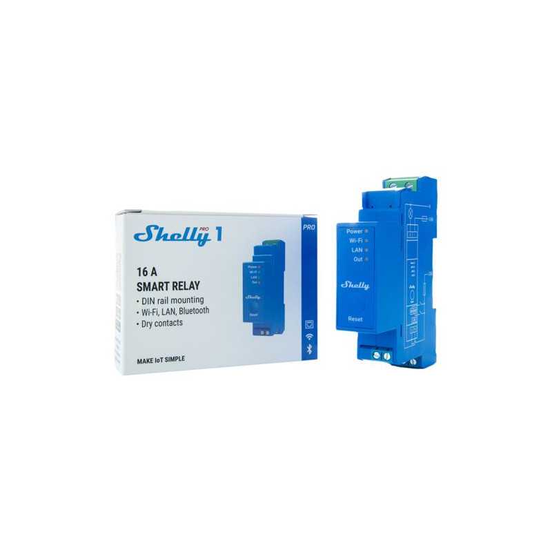 SHELLY PRO 1 1-PHASE, 1-CHANNEL RELAY WITH POTENTIAL-FREE OUTPUTS (DRY CONTACTS) - Изображение 2