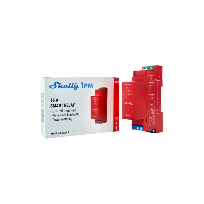 SHELLY PRO 1PM 1-PHASE, 1-CHANNEL RELAY WITH AN INTEGRATED POWER METER - Imagem 2