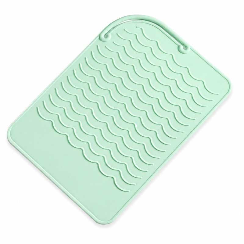 EXTRALINK HOME MATA SILIKONOWA PODKŁADKA POD LOKÓWKĘ PROSTOWNICĘ DO ŁAZIENKI 22X16 CM ZIELONA - Imagem 2