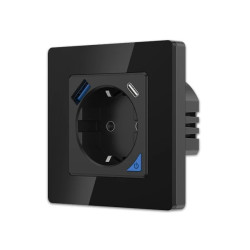 Набор умных розеток Extralink Smart Life Wall Socket Set Pro, Черный, 230V, 1x USB A, 1x USB C, WiFi, Tuya - Изображение 2