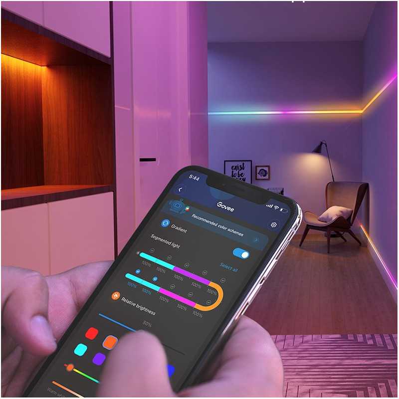 Светодиодная лента Govee H618C Basic 10м, Wi-Fi, Bluetooth, RGBIC - Изображение 2