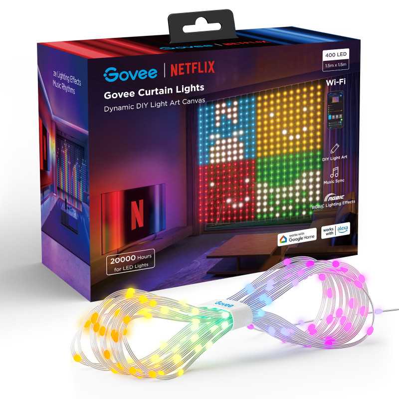 Govee H70BC Curtain Light Netflix Co-branding Version | Cortina LED | Wi-Fi, Bluetooth