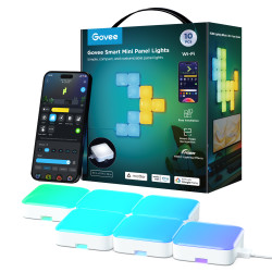 Govee H8069 Smart Mini Panel Lights (10 pack), RGBIC,...