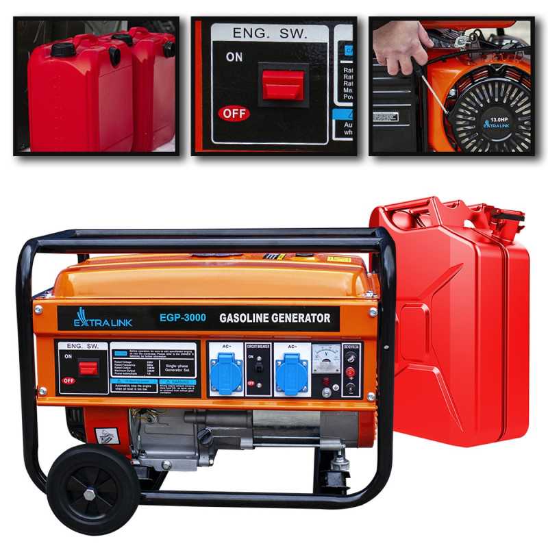 Extralink EGP-3000 | Generátor elektrické energie | benzín, 3kW 1F - Obrázek 2