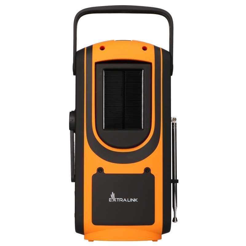 Extralink | Rádio de emergencia solar com manivela | Dínamo, Powerbank, 6000mAh, com lanterna SOS - Imagem 3