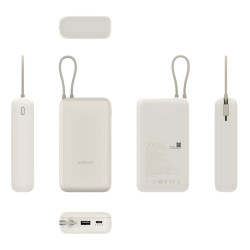 Повербанк Xiaomi 33W 20000mAh Бежевый, USB-A, USB Type-C, 33W - Изображение 2