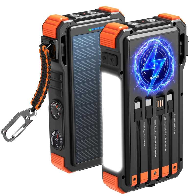 EXTRALINK POWERBANK SOLARNY 20000MAH 45W INDUKCJA LAMPA LATARKA