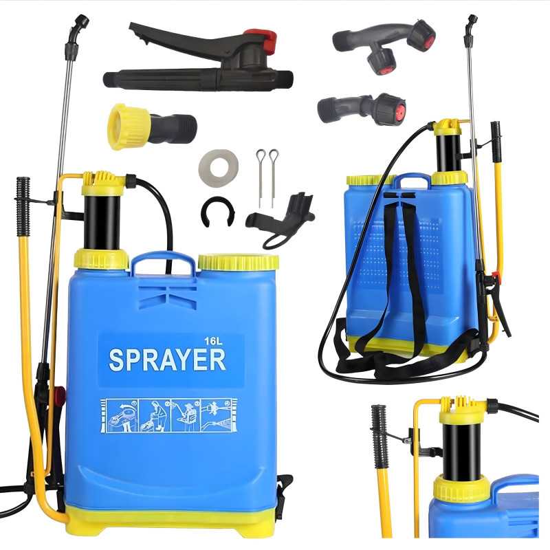 16L Batohový Postřikovač Black Forest, Tlakový Zahradní Postřikovač se Hadicí a Tryskami