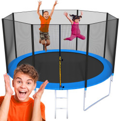 Трамплин Extralink Home с сеткой + лестница, 14ft,...