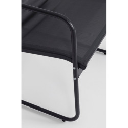 Conjunto de Móveis de Jardim Black Forest, Textilene Duas Cadeiras + Espreguiçadeira + Mesa Dobrável Preta - Imagem 8