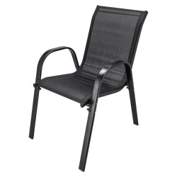 Conjunto Clássico de Mobiliário de Jardim Black Forest, Textileno Duas Cadeiras + Mesa Preta - Imagem 2