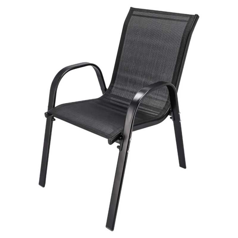Conjunto Clássico de Mobiliário de Jardim Black Forest, Textileno Duas Cadeiras + Mesa Preta - Imagem 2