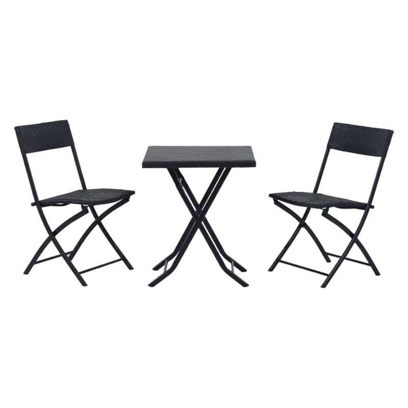 Conjunto Pequeno de Móveis para Jardim Black Forest, Duas Cadeiras + Mesa Preta - Imagem 2