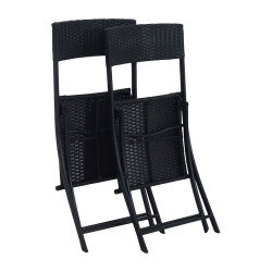 Conjunto Pequeno de Móveis para Jardim Black Forest, Duas Cadeiras + Mesa Preta - Imagem 3