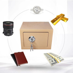 Extralink Home | Cassaforte domestica | cassetta di sicurezza per chiavi, cassaforte blindata, oro, S-404 - Immagine 2