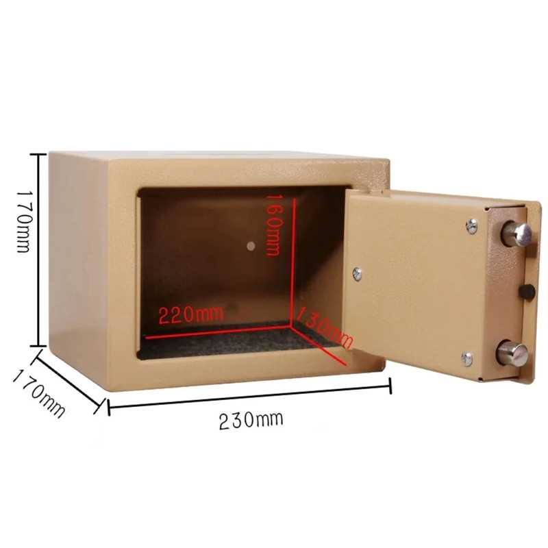 Extralink Home | Cassaforte domestica | cassetta di sicurezza per chiavi, cassaforte blindata, oro, S-404 - Immagine 3
