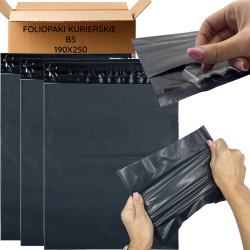 Sacolas de correio Extralink pretas B5 190x250, pacote...