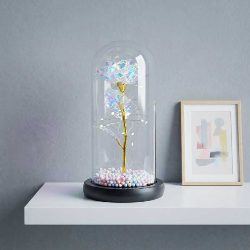 Вечная Роза в Стекле Extralink Home, Белый LED Свет - Изображение 5