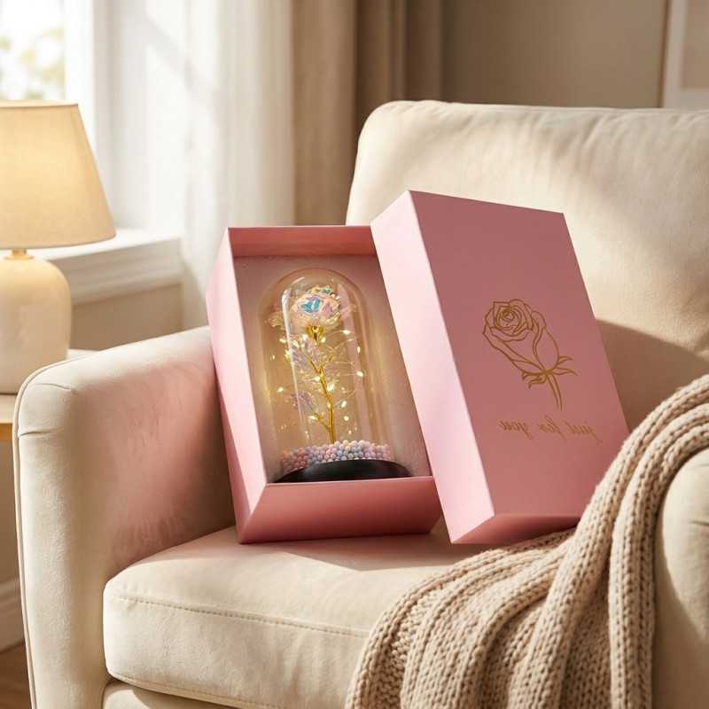 Rosa Eterna em Vidro Extralink Home, Luz LED Branca - Imagem 6