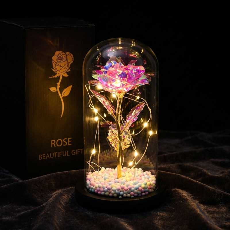 Rosa Eterna en Vidrio Extralink Home, Luz LED Rosa - Imagen 4