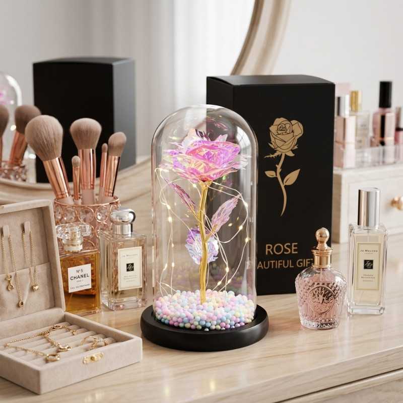 Rosa Eterna en Vidrio Extralink Home, Luz LED Rosa - Imagen 5