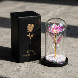 EXTRALINK HOME WIECZNA RÓŻA W SZKLE ŚWIECĄCA LED RÓŻOWA W-861 - Immagine 6