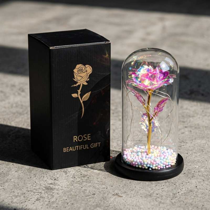 Rosa Eterna en Vidrio Extralink Home, Luz LED Rosa - Imagen 6