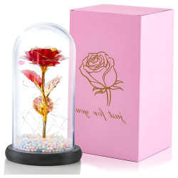 Rosa Eterna em Vidro Extralink Home, Vermelha LED Brilhante