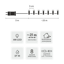 Extralink LED Lichter, 500L Multicolor, 3 + 25 m Innen/Außen - Bild 3