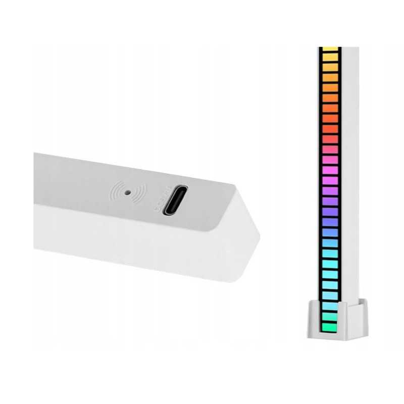 Extralink | Lampada LED RGB USB | risposta al suono, striscia con batteria, bianco - Immagine 2