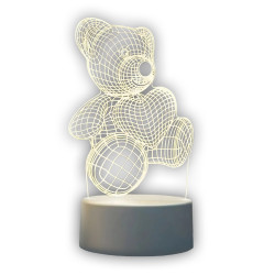 Luz Noturna Urso Cora&ccedil;&atilde;o 3D Extralink Home, Ilus&atilde;o &Oacute;ptica...