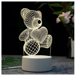 Luz Noturna Urso Coração 3D Extralink Home, Ilusão Óptica para Quarto USB - Imagem 2