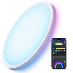 Govee H80A1 12inch RGBWW + RGBIC Round Smart Ceiling Light | Luminária de teto LED | 2400lm, 2200K-6500K, 2.4GHz Wi-Fi + Bluetoo - Imagem 2