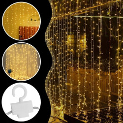Extralink | Kurtyna świetlna LED | 3x3m, 300x LED, biały ciepły, sople wewnętrzne, girlanda - Zdjęcie 2