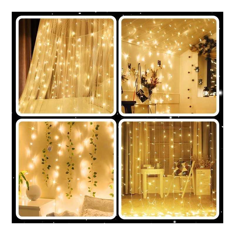 EXTRALINK KURTYNA LED ŚWIETLNA 300LED LAMPKI CHOINKOWE SOPLE WEWNĘTRZNE GIRLANDA 3X3M - Imagem 5