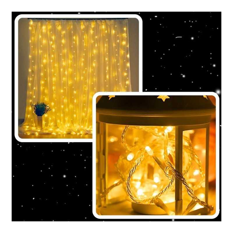Extralink | Kurtyna świetlna LED | 3x3m, 300x LED, biały ciepły, sople wewnętrzne, girlanda - Zdjęcie 6