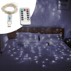Extralink | Kurtyna świetlna LED | zimne, 3x3m, 300x LED, lampki choinkowe, świąteczne, girlanda, 5V USB - Zdjęcie 4