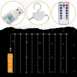 Extralink | Kurtyna świetlna LED | zimne, 3x3m, 300x LED, lampki choinkowe, świąteczne, girlanda, 5V USB - Zdjęcie 5