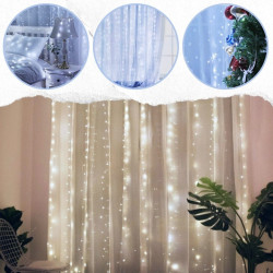 Extralink | Kurtyna świetlna LED | zimne, 3x3m, 300x LED, lampki choinkowe, świąteczne, girlanda, 5V USB - Zdjęcie 7