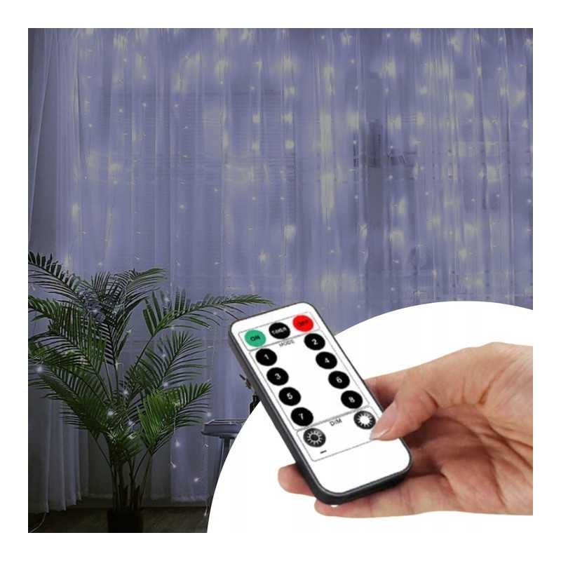 Extralink | Kurtyna świetlna LED | zimne, 3x3m, 300x LED, lampki choinkowe, świąteczne, girlanda, 5V USB - Zdjęcie 8