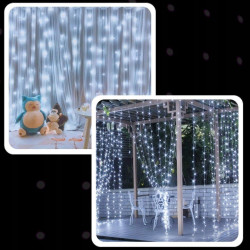 Extralink | Kurtyna świetlna LED | zimne, 3x3m, 300x LED, lampki choinkowe, świąteczne, girlanda, 5V USB - Zdjęcie 9