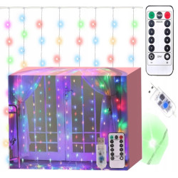 EXTRALINK KURTYNA ŚWIETLNA 300 LED 3X3 LAMPKI ŚWIĄTECZNE CHOINKOWE MULTIKOLOR OZDOBA - Imagem 2