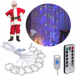EXTRALINK KURTYNA ŚWIETLNA 300 LED 3X3 LAMPKI ŚWIĄTECZNE CHOINKOWE MULTIKOLOR OZDOBA - Imagem 3