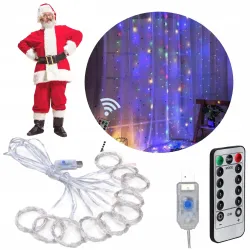 EXTRALINK KURTYNA ŚWIETLNA 300 LED 3X3 LAMPKI ŚWIĄTECZNE CHOINKOWE MULTIKOLOR OZDOBA - Imagem 3