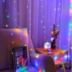 Extralink | Kurtyna świetlna LED | 3x3m, 300x LED, biały zimny, świąteczne, ozdoba - Zdjęcie 4