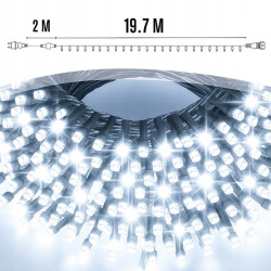 Extralink | Lampki choinkowe | świąteczne, 21,7m, 300 LED, zewnętrzne, wewnętrzne, białe, zimne - Zdjęcie 5