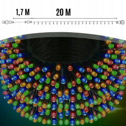 EXTRALINK LAMPKI CHOINKOWE ŚWIATEŁKA ŚWIĄTECZNE 300LED WEWN. ZEWN. MULTIKOLOR 21,7M - Imagen 5